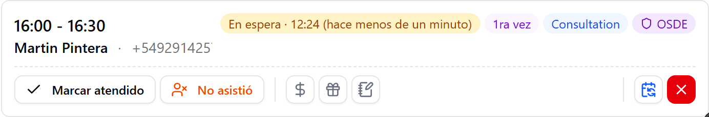 Turno marcado en espera